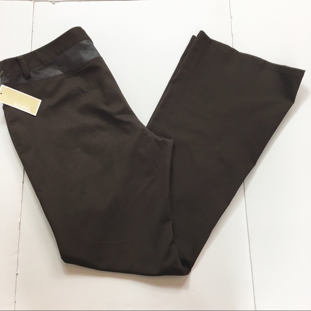 NWT Michael Michael Kors Brown Flare Pants - Picture 8 of 8